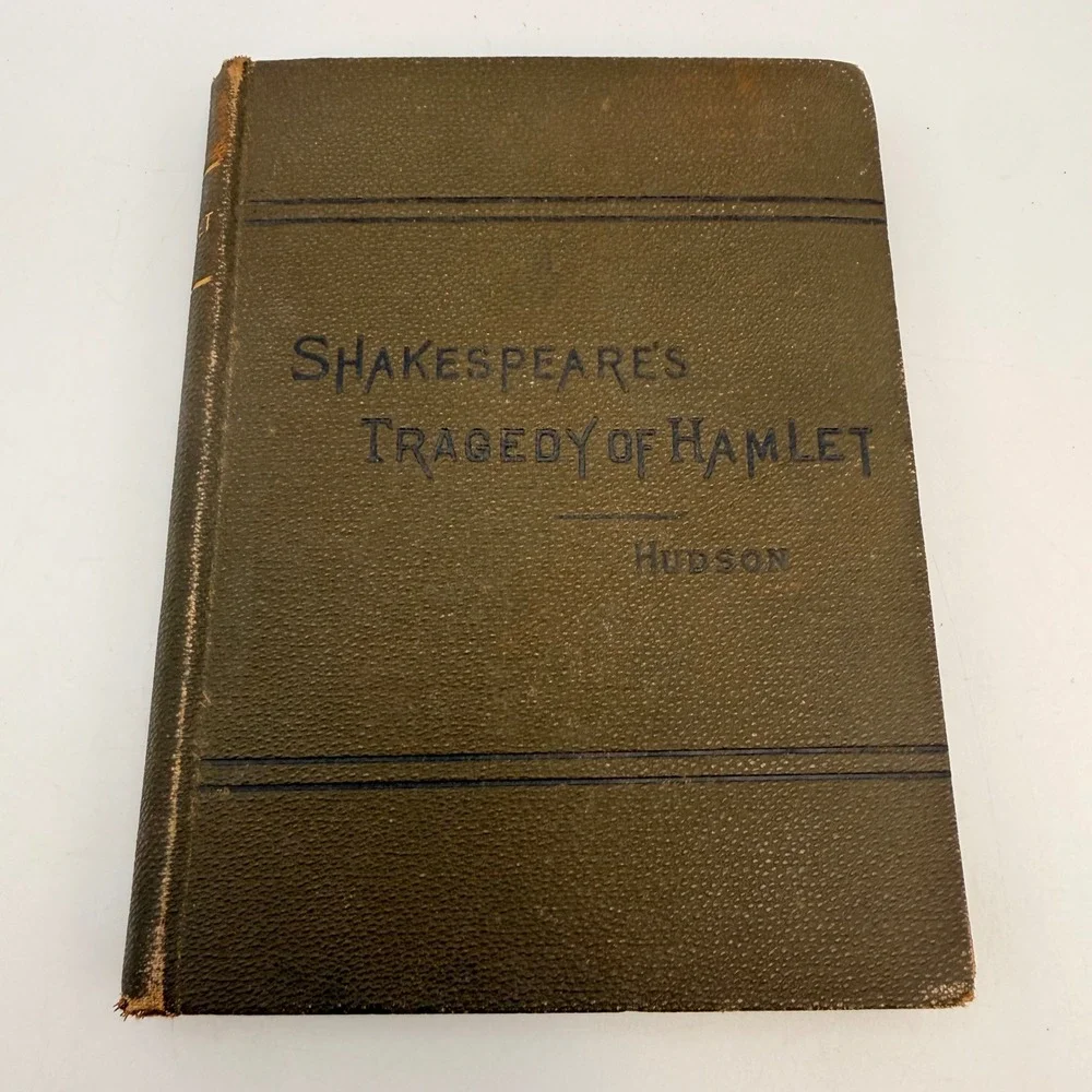 Antique 1879 Shakespeares Tragedy of Hamlet Hudson Ginn & Co Hardcover Book